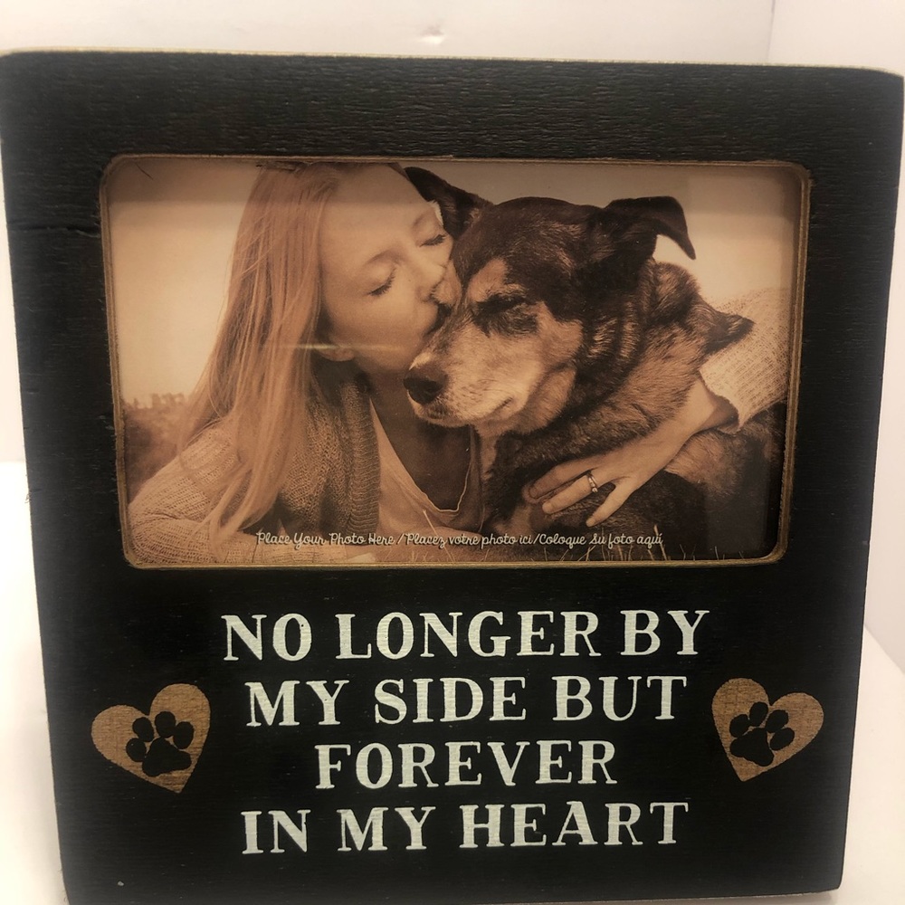 No longer by my side forever in my heart black  wood frame 6”x6” NWT